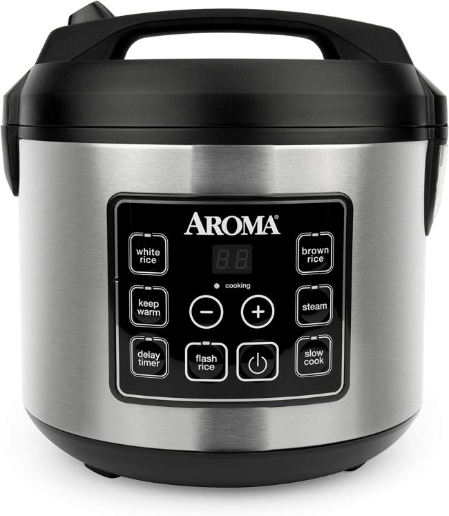  6. Aroma Housewares 20 Cup Cooked Rice Cooker 