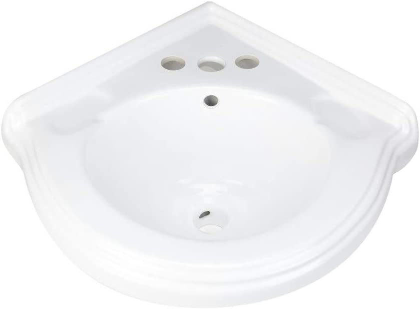  2. Renovators Small Wall Mounted Corner Bathroom Sink with Portsmouth Design 