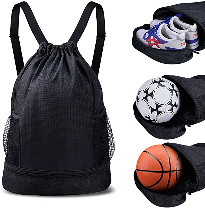  9. SKL Drawstring Backpack - for Boys & Girls Basketball Bag 