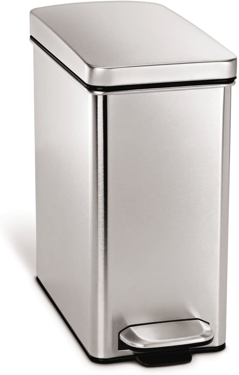  8. Simplehuman 10 liters Stainless Steel Mini Trash Cans 