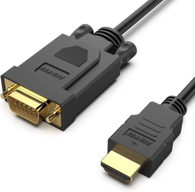  2. Benfei Gold-Plated HDMI to VGA 3 Feet Cable 