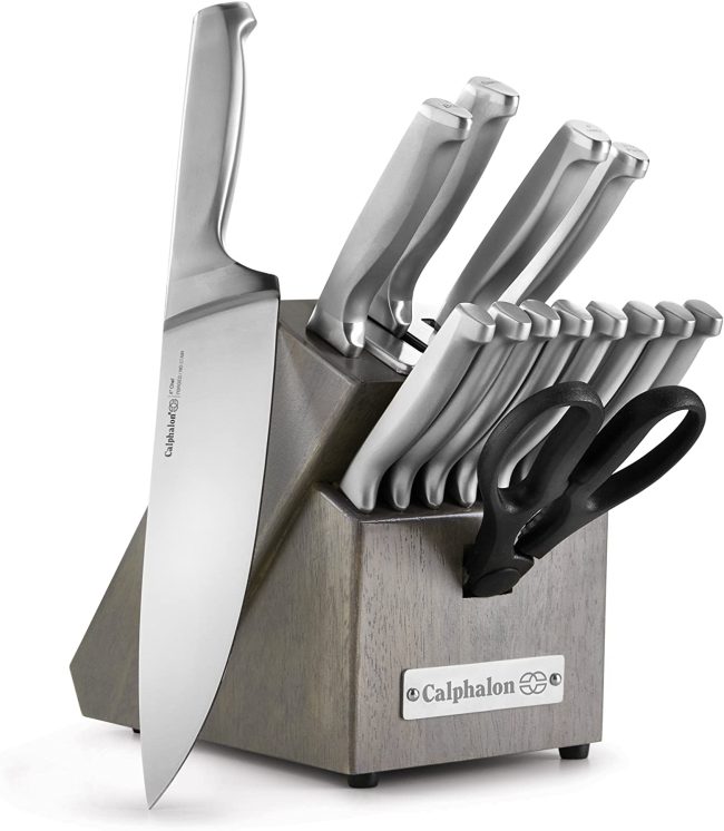  5. Calphalon Classic Self-Sharpening Stainless Steel 15-piece Knife Block Set 