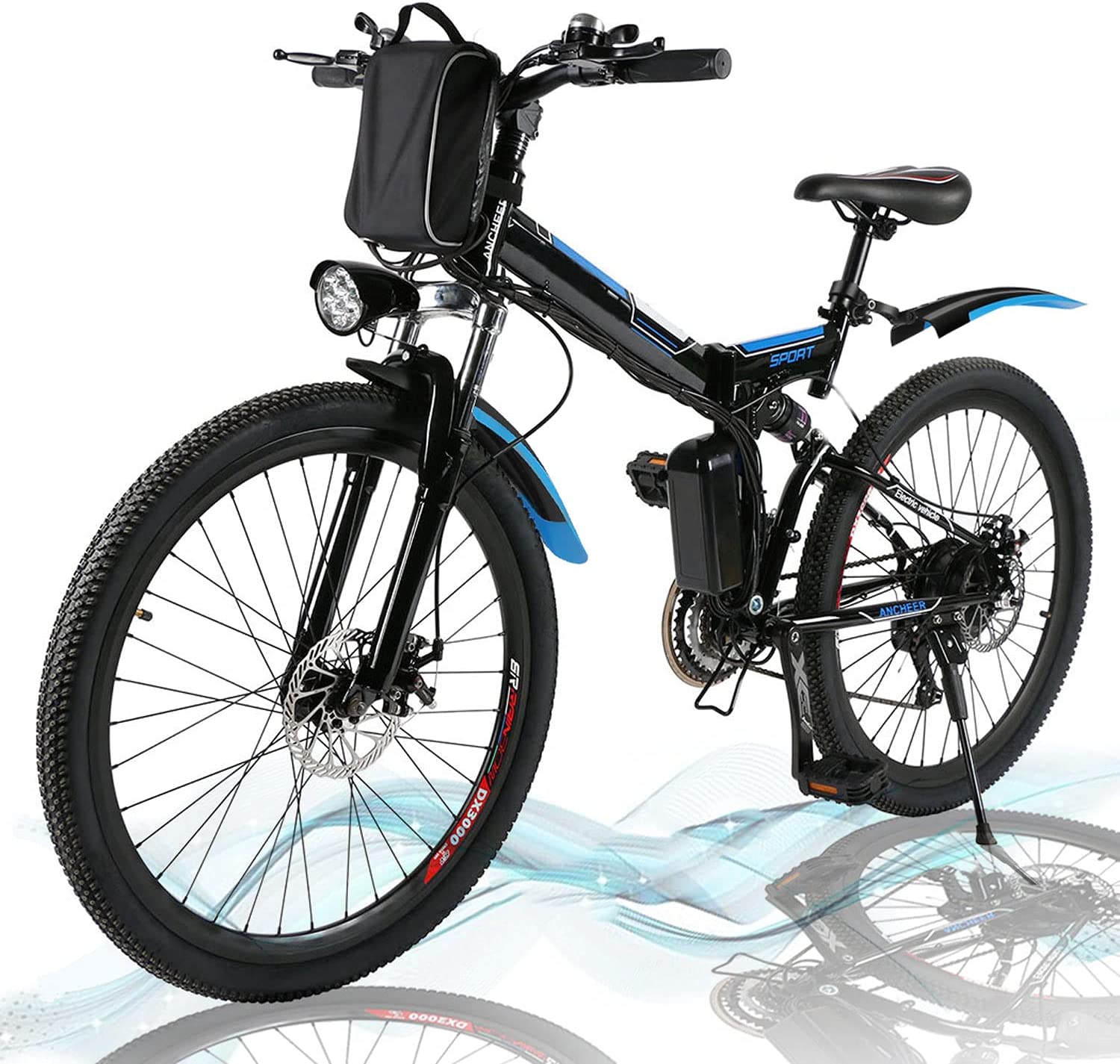  1. Angotrade 26-inch Lithium Battery Electric Folding Mountain Bike for Adult 