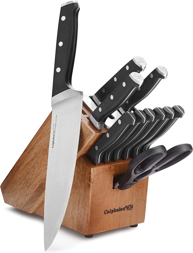  3. Calphalon Classic Self-Sharpening Cutlery Knife Block Set with Sharping Technology 