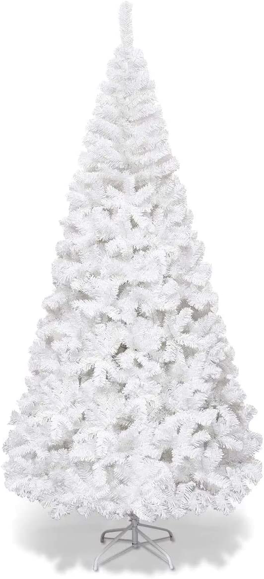  8. Goplus Artificial White Christmas tree 