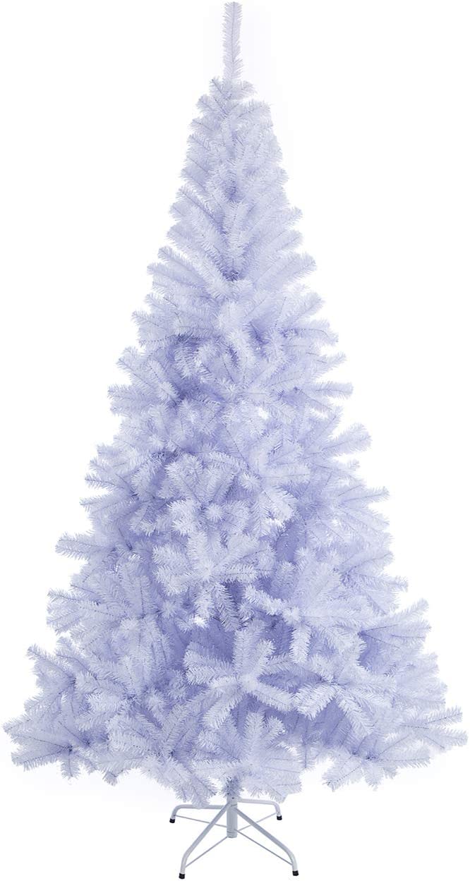  6. Sunnyglade White Artificial Christmas tree With Metal Stand 