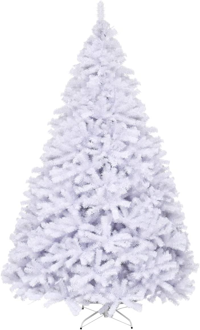  4. Goplus Unlit and Hinged White Christmas tree 