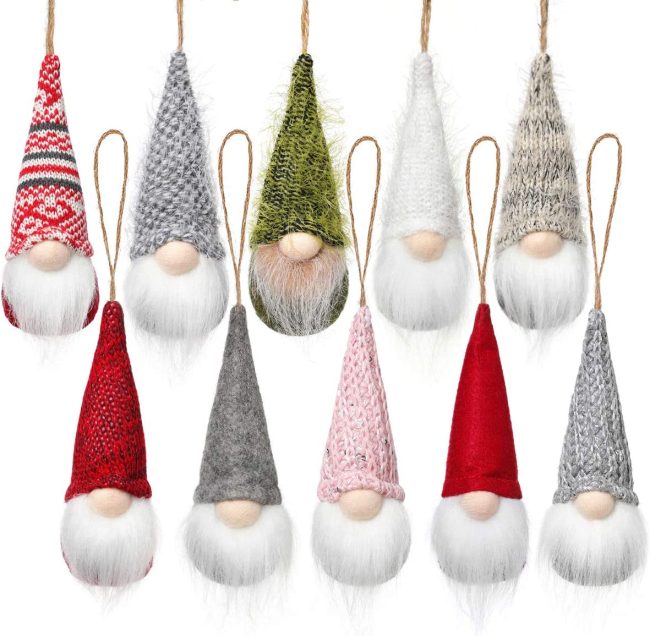  4. Gnomes Hanging Christmas Ornaments 