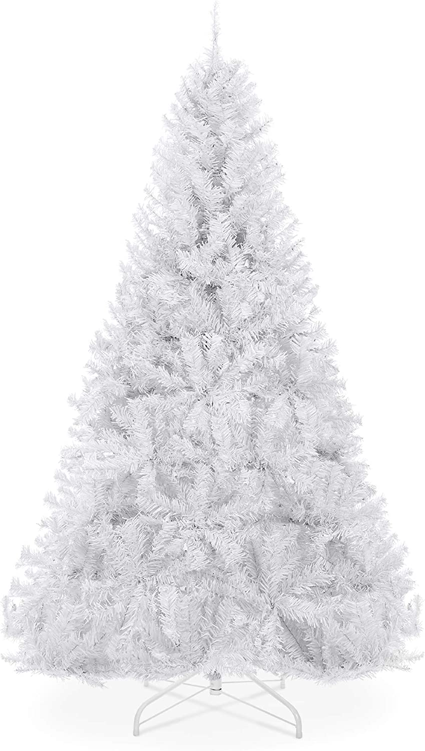  7. Hinged White Christmas Pine Tree from Best Choice Products 