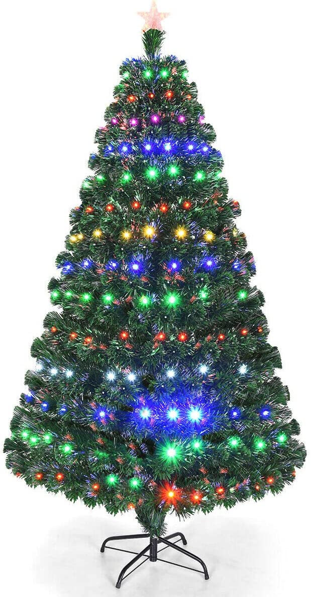  5. Goplus Artificial Fiber Optic Christmas Trees 