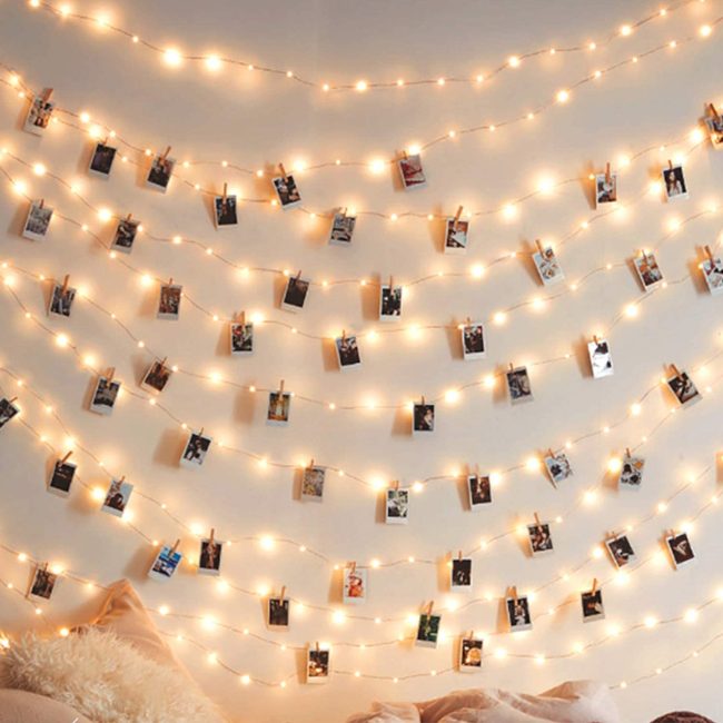  8. 50 LED 50 Photo Clips String Light Battery Powered Decoration 