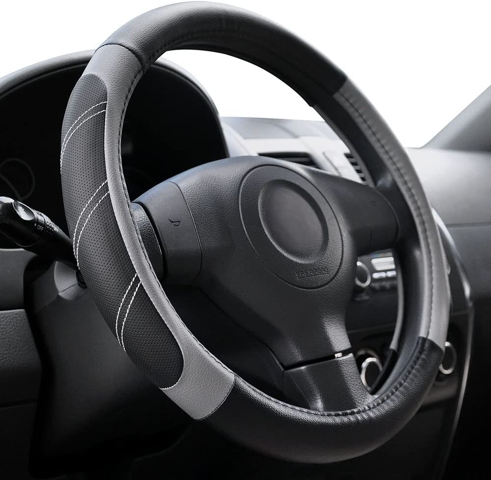  1. Elantrip Sport Leather Steering Wheel Covers 