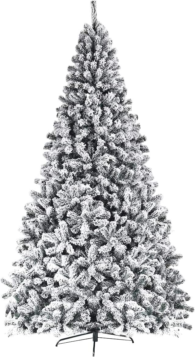  2. Snow Flocked White Christmas tree from Goplus 