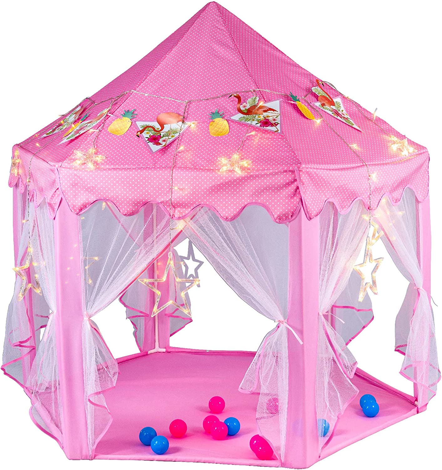  1. Twinkle Star Princess Castle Play Tent with LED Star 