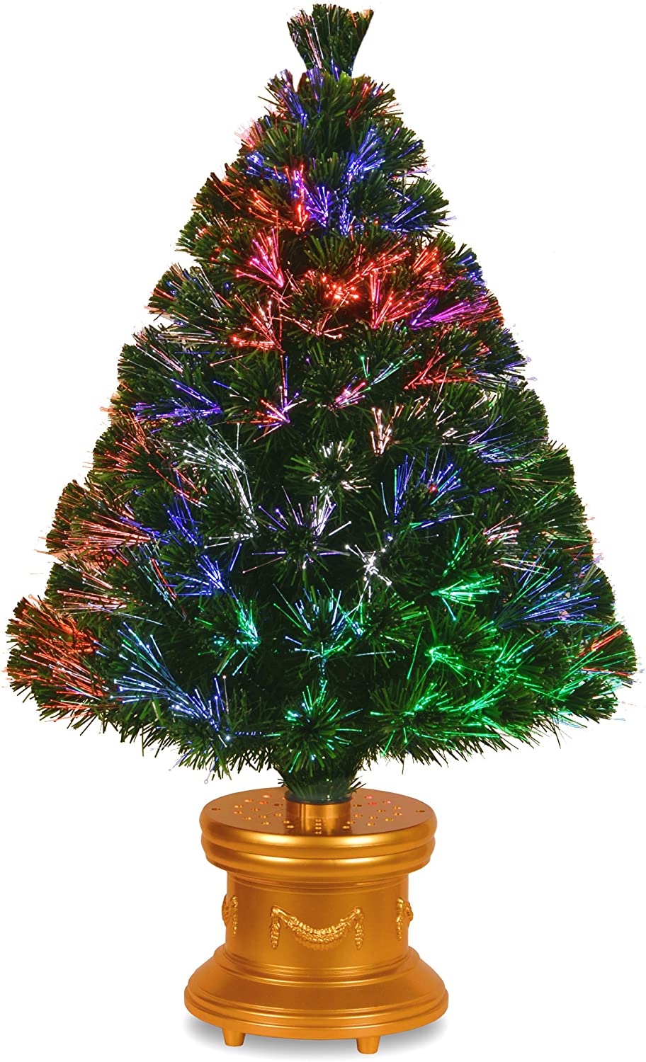  6. National Tree Fiber Optic Evergreen Christmas Trees 