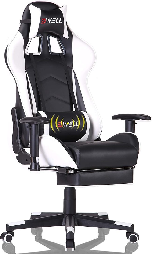  9. EDWELL Leather Gaming Chairs with Footrest 