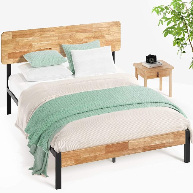  3. Zinus Olivia Metal and Wood Platform Bed 