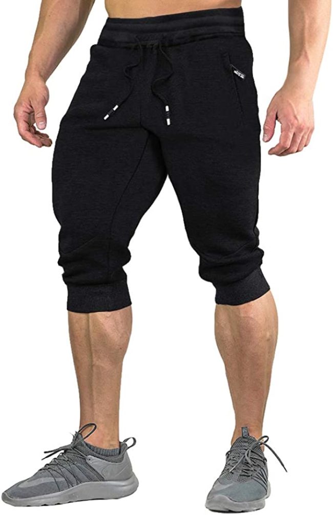  2. Faskunole Men’s Cotton Casual Jogger Shorts 