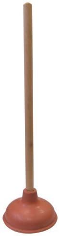  4. Rubber Toilet Plunger with a Long Wooden 