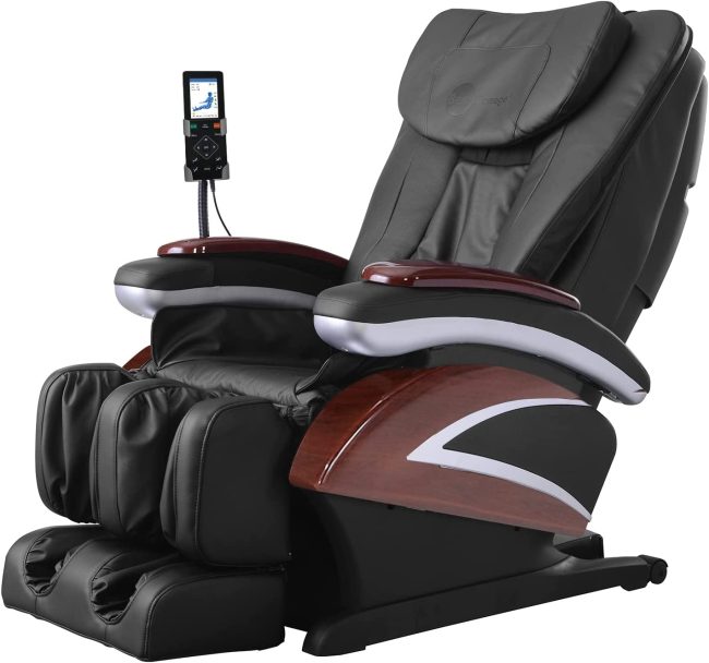  6. Black full body Massage chair from electric shiatsu with heating therapy system 