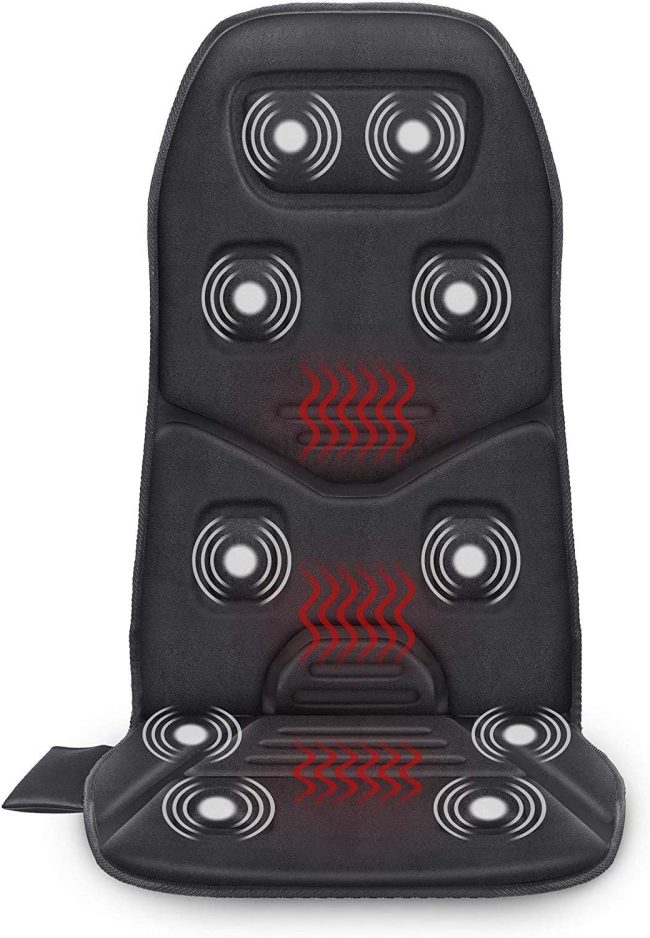  3. COMFIER-10 Vibration Motors-Massage Seat Cushion Warmer-Back Massager for Chair, Back Pain Relief Ideal Gifts for Women & Men 