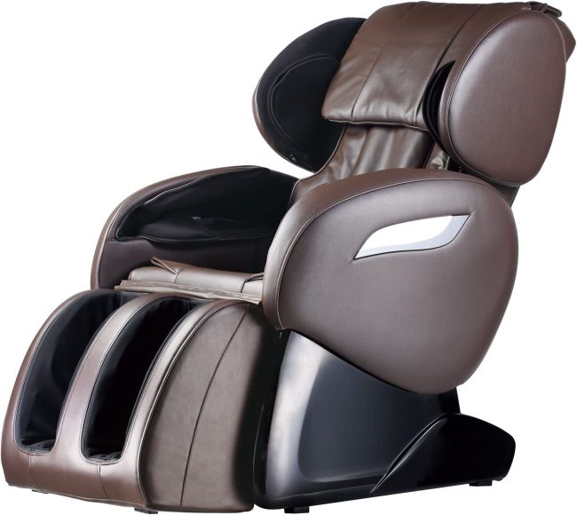  7. brown massage chair zero gravity full body electric shiatsu with air massage system 
