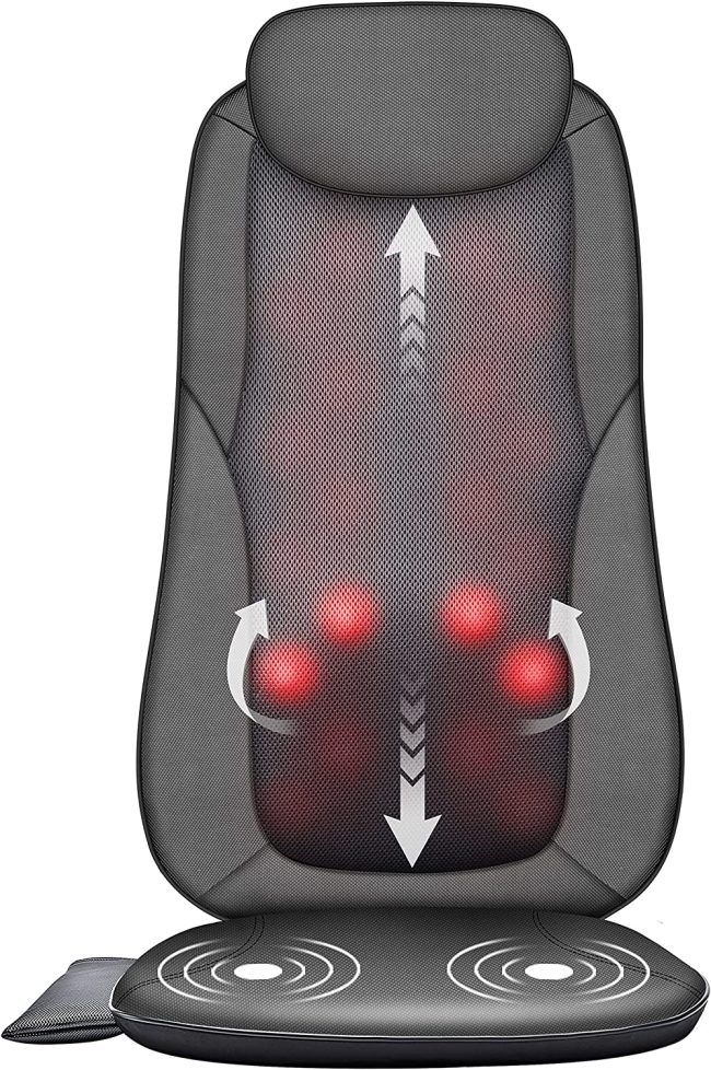  6. Snailax Massage Seat Cushion- 2D3D 2-in 1 Modes Back Massager 