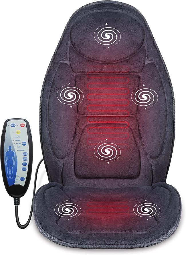  8. Snailax 6-Vibrating-Motor and 2-Heat-Level Massage Seat Cushions for home office message 