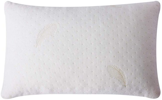  6. YOUMAKO Memory Foam Cooling Bamboo Pillow with Removable Zipper Case (Queen) 
