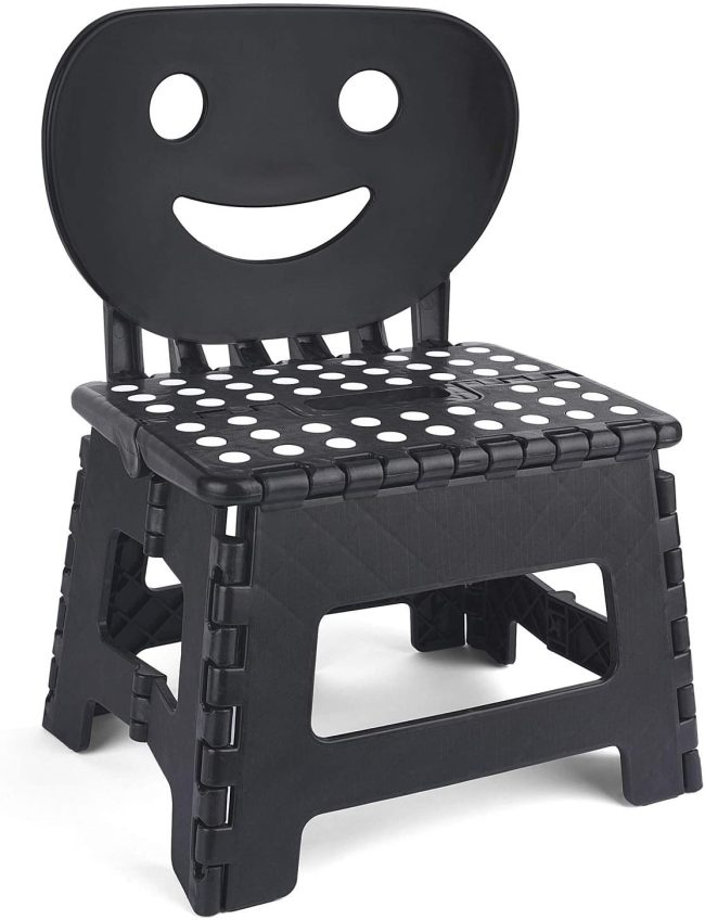  4. Foldable Black Smile Kid Chair 