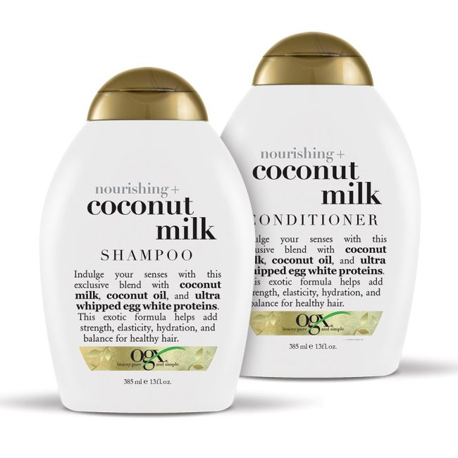  6. OGX Nourishing Coconut Milk Shampoo Set for Natural Hair Strength 