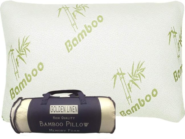  8. Golden Linens Memory Foam Bamboo Pillow (King) 