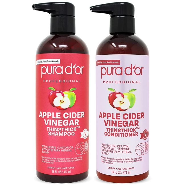  9. PURA D'OR Apple Cider Caster Oil Thin2Thick Set 