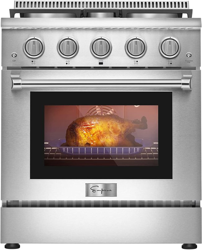  2. Empava 30 inches Pro-Style Slide in Single Oven Gas Range 