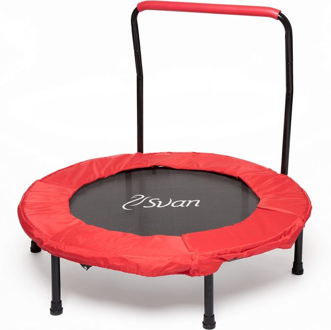  4. SVAN 36-inch Portable Mini Trampoline For Kids with Handles & Safety Pad 