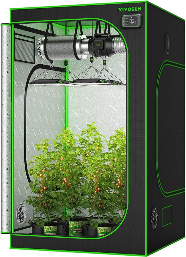  10. VIVOSUN Hydroponic Grow Tent 48”x48”x80” 