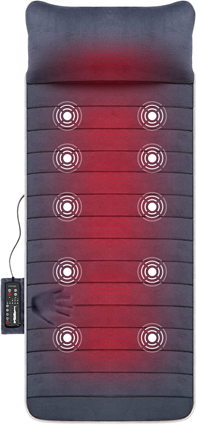  7. SNAILAX 6 Therapy Heating Pad & 10 Vibration Full Body Motors Massage Mat 